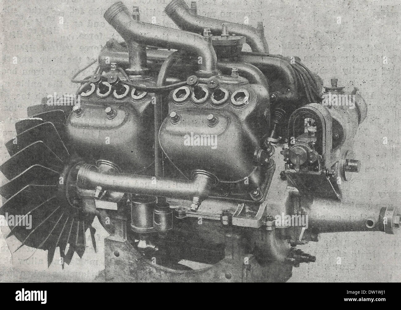 La Renault raffreddato ad acqua motore aeronautico 1909 Foto Stock