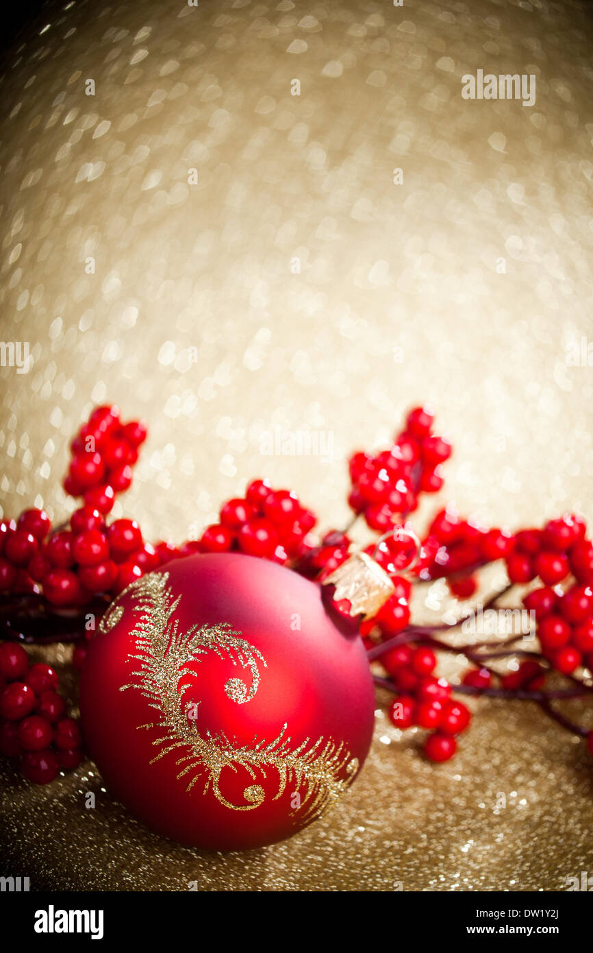 Decorazione di natale con unione holly Foto Stock