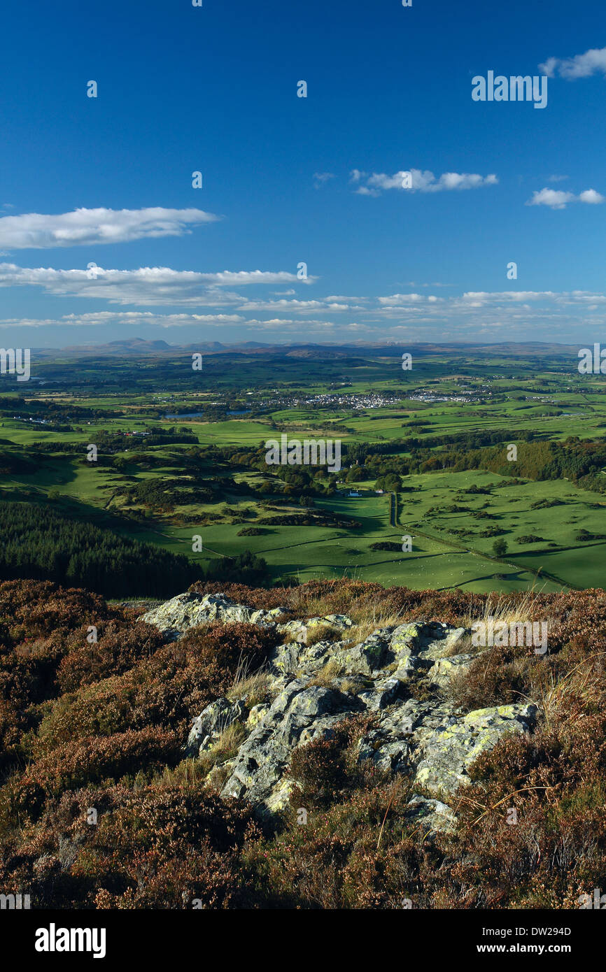 Castle Douglas e di Cairnsmore Cairsphairn da Screel, Galloway Foto Stock