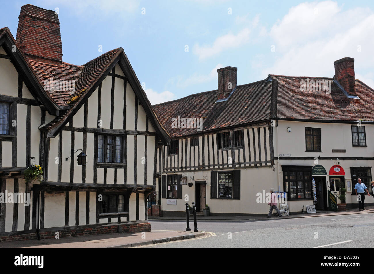 Case a graticcio in Church Street, Lavenham.Babergh distrcit Foto Stock