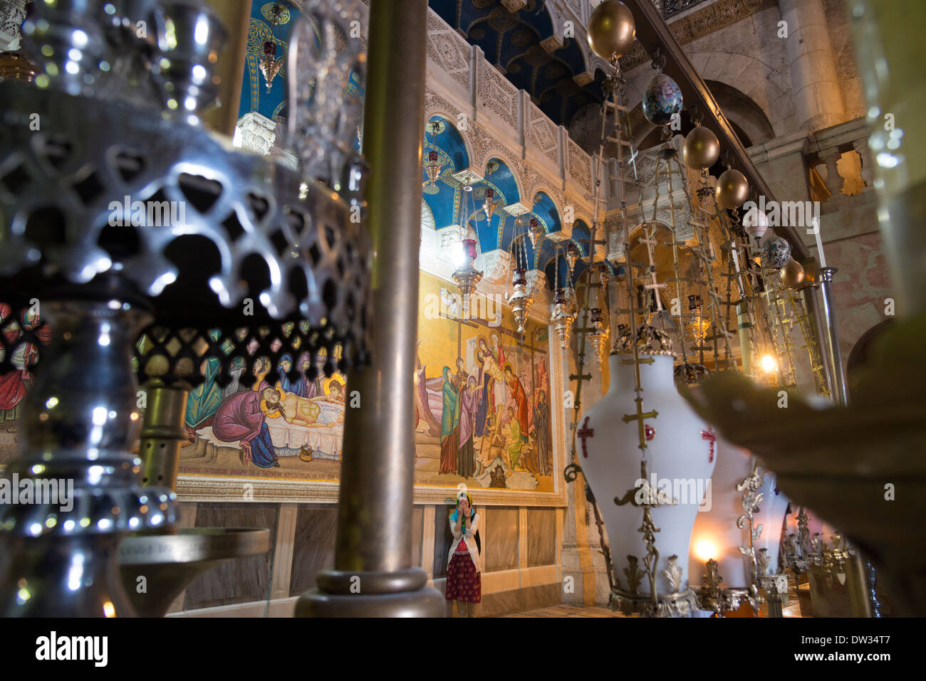 Nella chiesa del Santo Sepolcro. Gerusalemme la città vecchia. Israele. Foto Stock