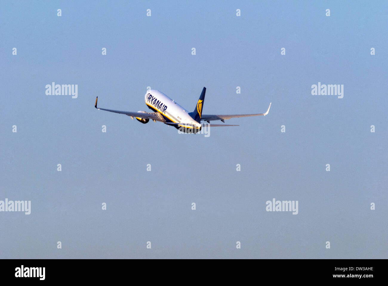 Aeromobili in fase di decollo dall'aeroporto di Manchester, Inghilterra, Regno Unito Foto Stock