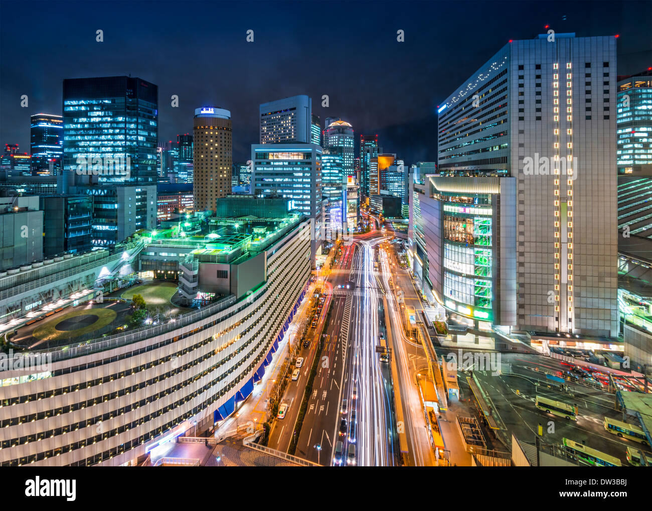 Osaka, Giappone nel quartiere Umeda Foto Stock