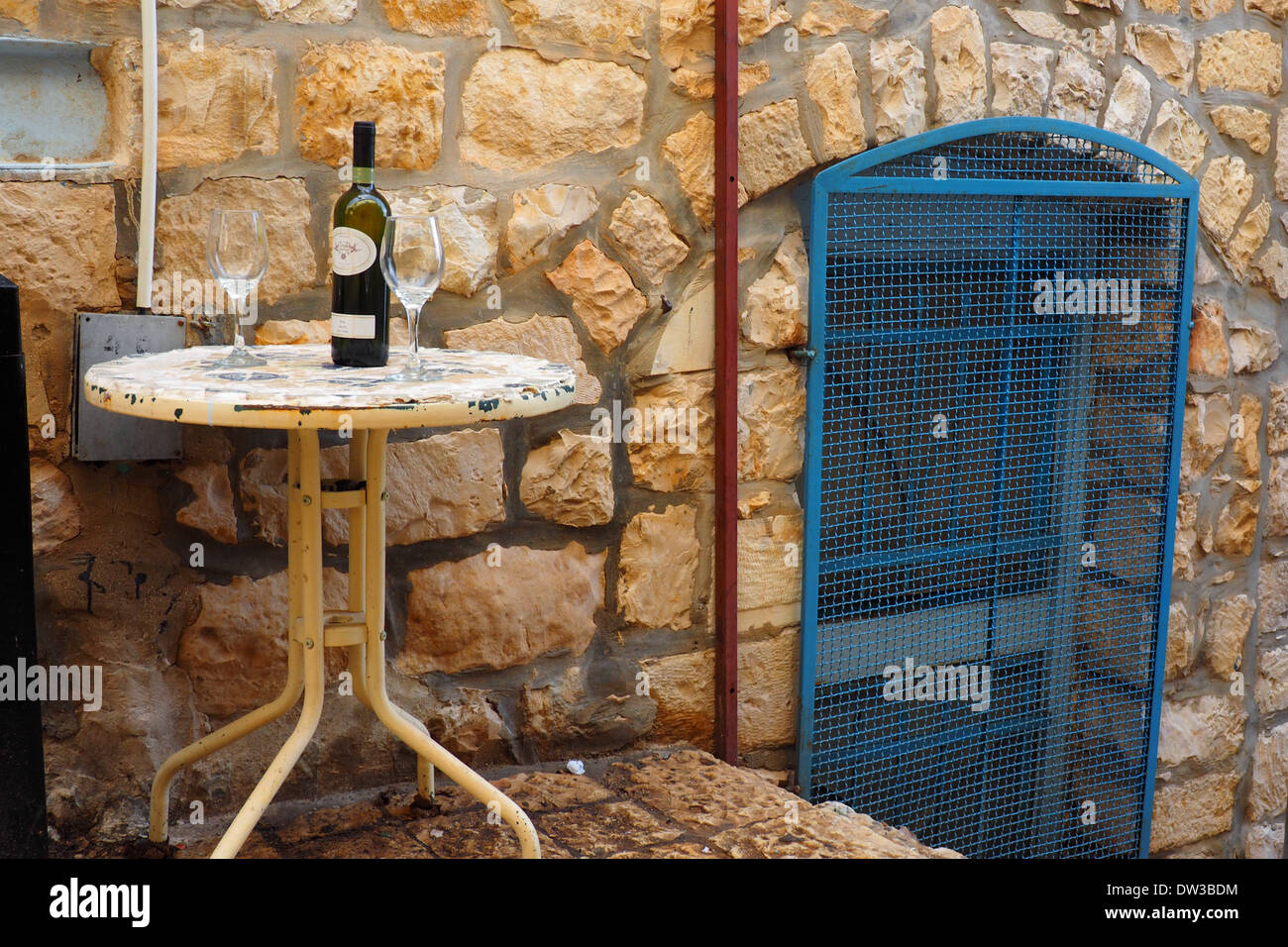 Ingresso alla cantina porta in Safed Israele Foto Stock