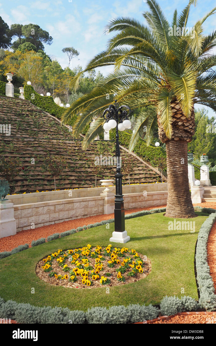 I giardini Bahai Haifa un Sito Patrimonio Mondiale dell'UNESCO Foto Stock