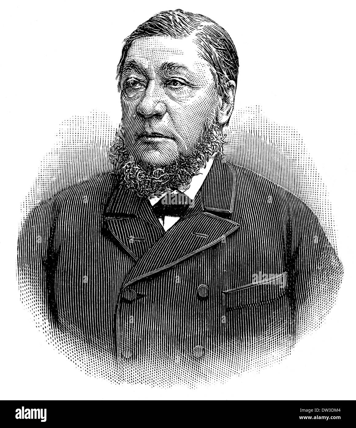 Stephanus Johannes Paulus Kruger o Paul Kruger, 1825 - 1904, stato Presidente della Repubblica del Sudafrica Foto Stock
