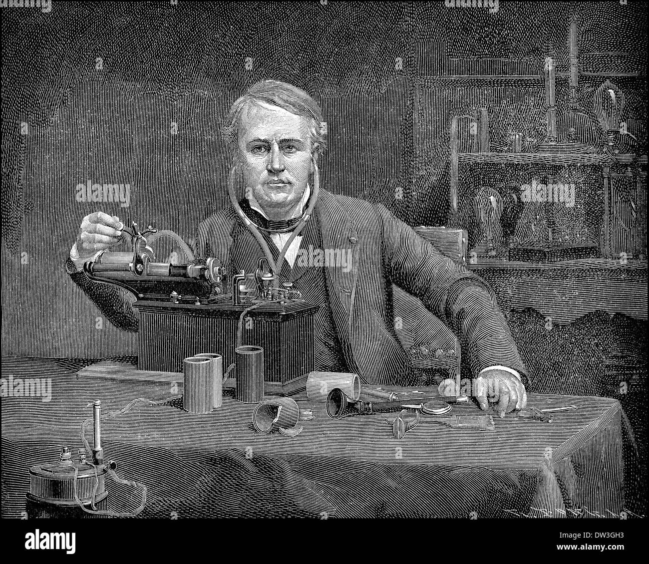 Thomas Alva Edison, 1847 - 1931, un inventore americano e imprenditore, Foto Stock