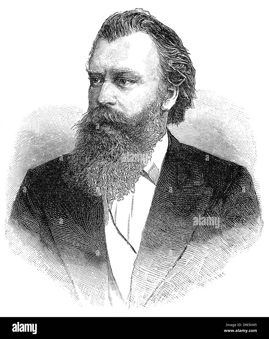 Johannes Brahms, 1833-1897, del compositore tedesco, pianista e direttore del romanticismo Foto Stock