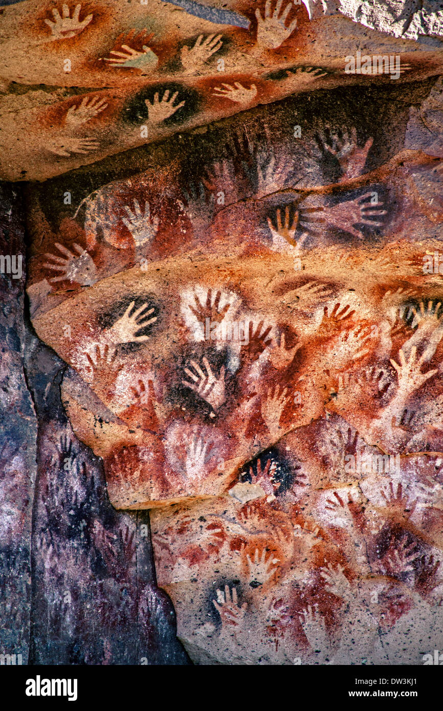Grotta delle Mani,a Santa Cruz in Argentina. Foto Stock