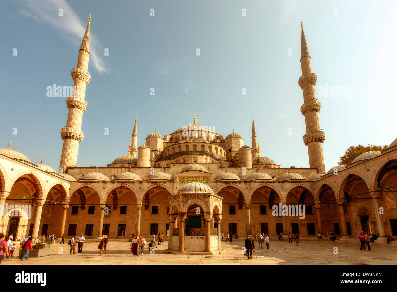 Esterno della Moschea Blu di Istanbul in Turchia Foto Stock