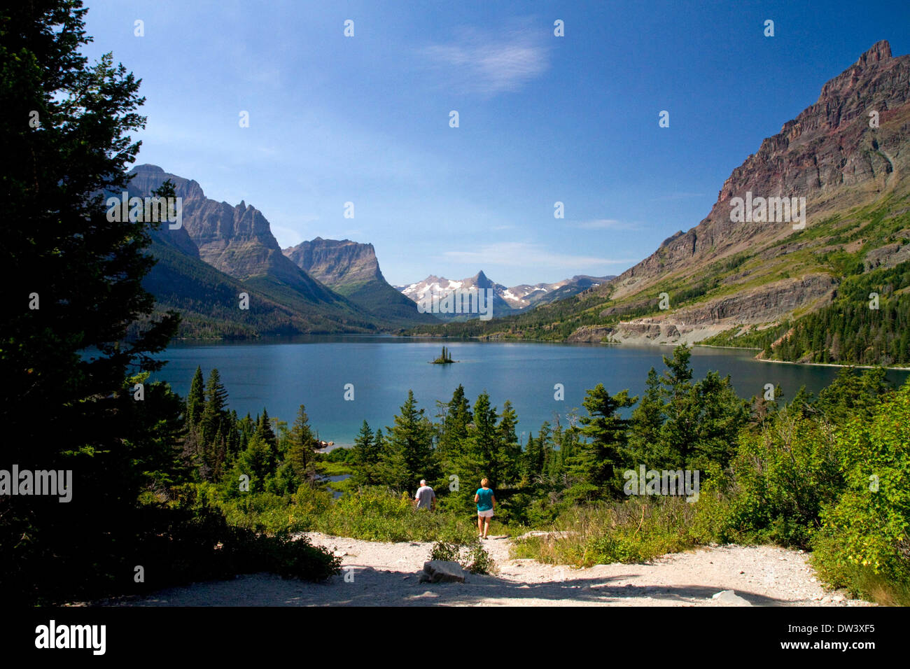 Santa Maria lago nel Parco Nazionale di Glacier, Montana, USA. Foto Stock