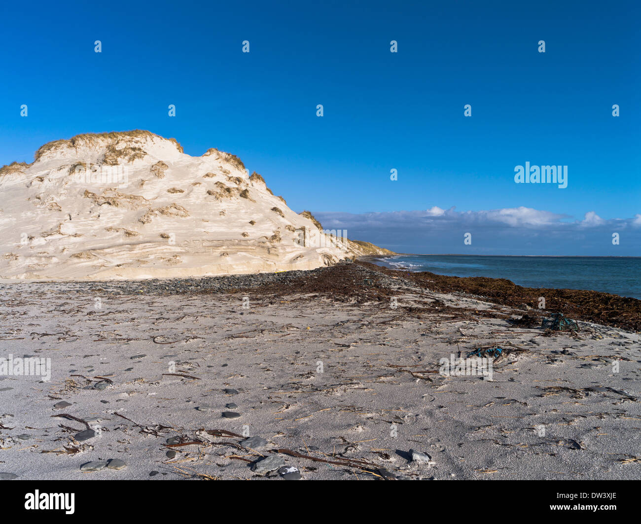 Dh Newark Bay SANDAY ORKNEY dune di sabbia spiaggia sabbiosa con dune sabbiose Foto Stock