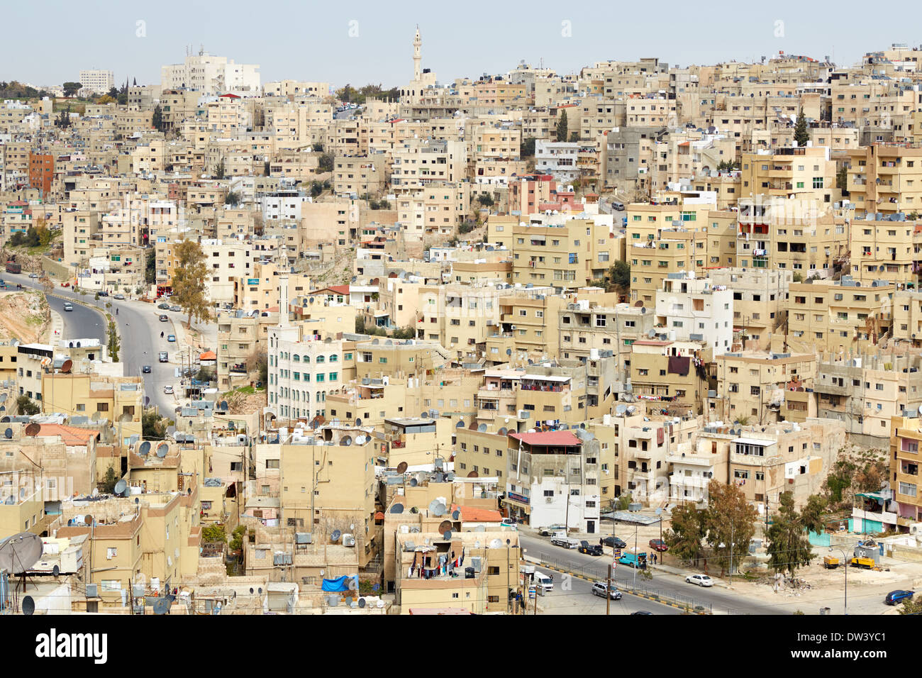 Amman City View di edifici e case Foto Stock
