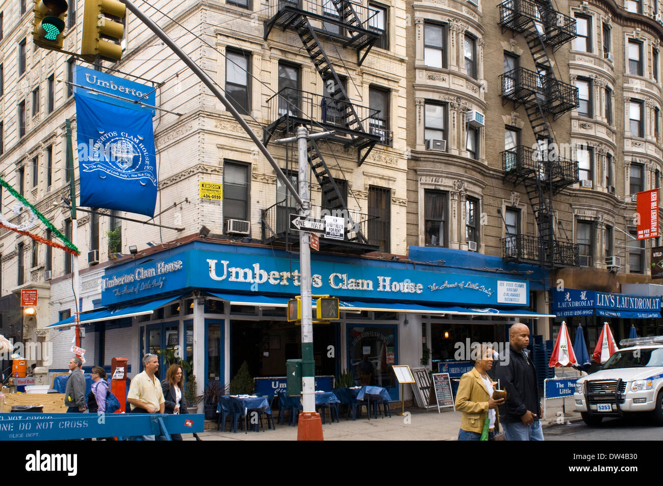 Ristorante Umberto 's Clam House di Little Italy . 178 Mulberry St. Angolo Broome San Telefono 212-431-7545 . Piastre da 12 $. Foto Stock