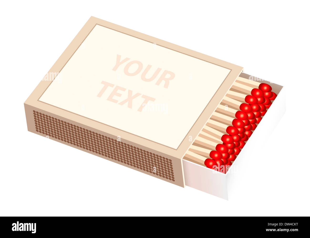 Aprire spinto matchbox - il fustellato anteriore della scatola possono essere etichettati individualmente. Foto Stock
