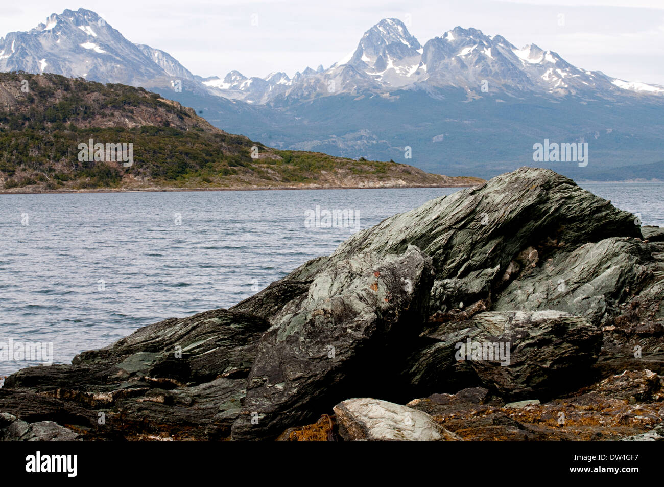Il Canale di Beagle in Tierra del Fuego, Cile, Sud America Foto Stock