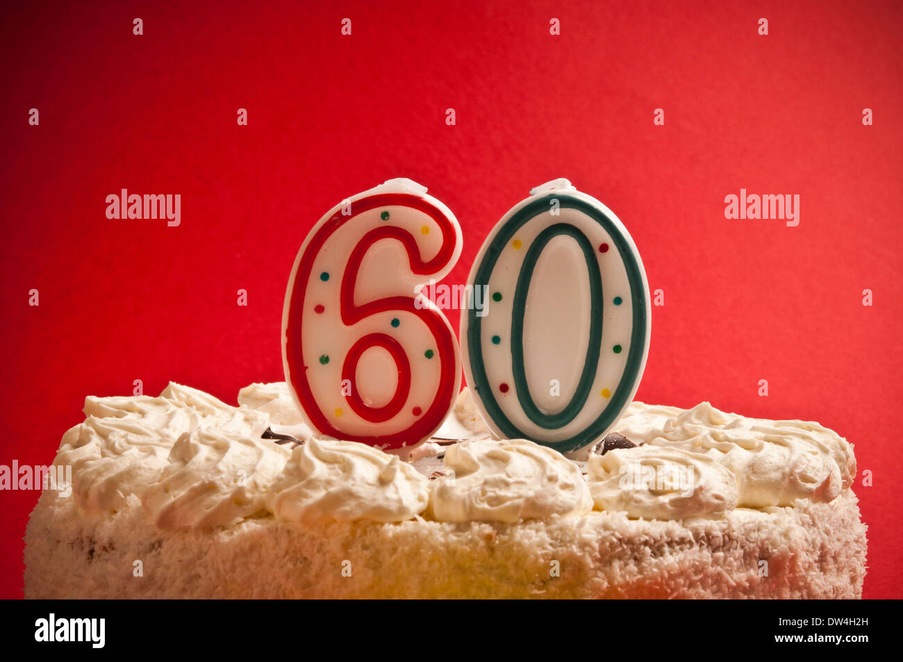 60 anni di torta di compleanno Foto Stock