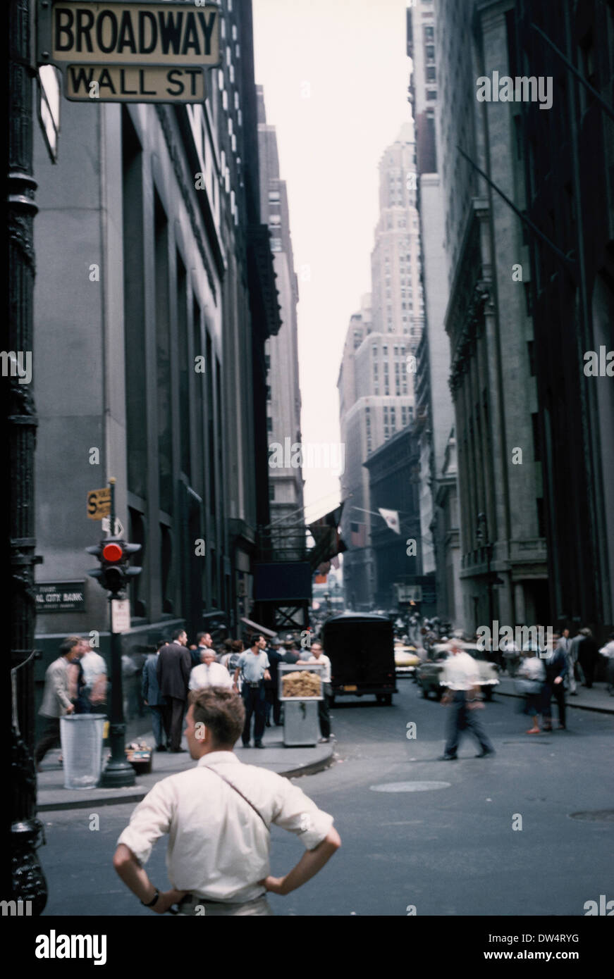 New York Street scene 1958 Foto Stock