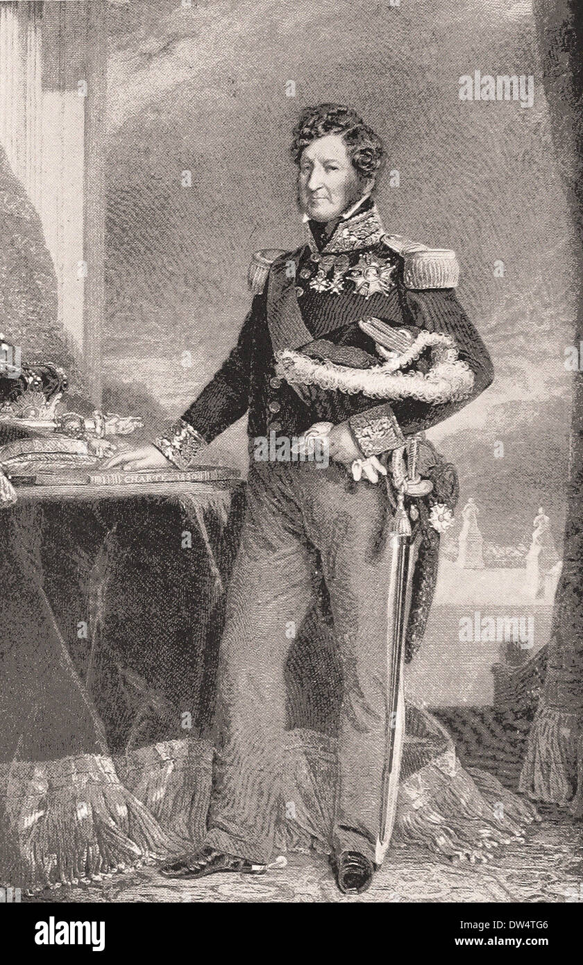 Ritratto del re Louis Philippe - Incisione americano del XIX secolo Foto Stock