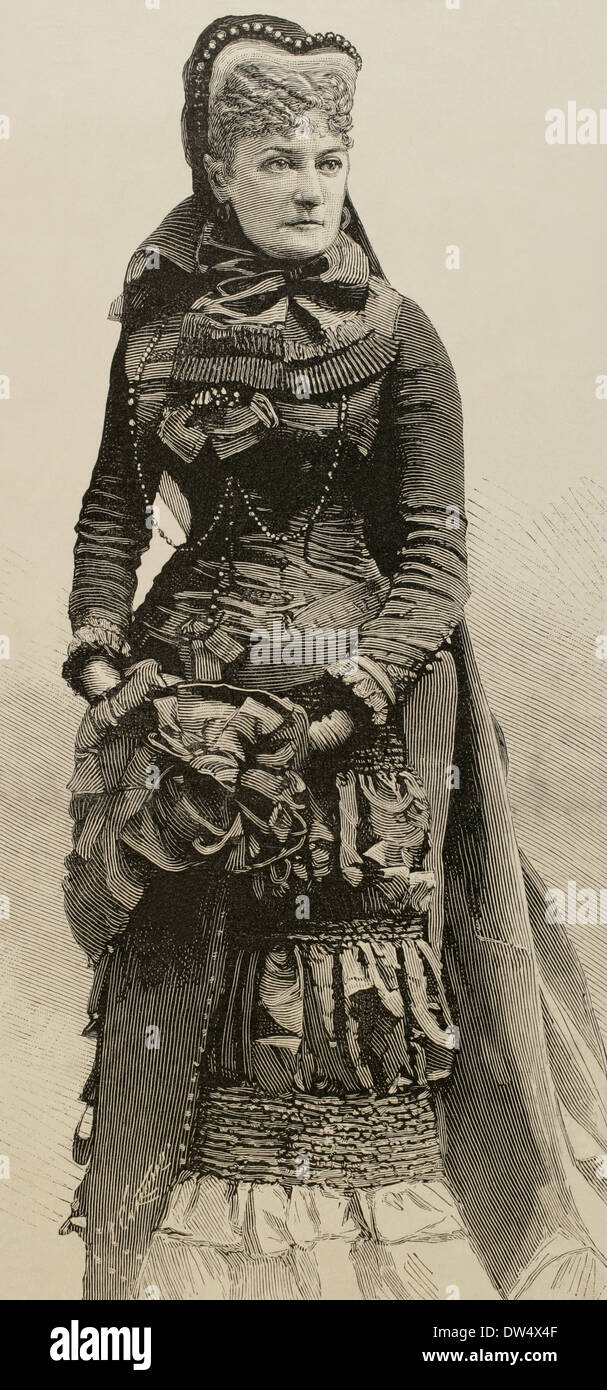 Miriam Leslie (1836-1914). Editore americano e l'autore. Lei era la moglie di Frank Leslie. Incisione Foto Stock