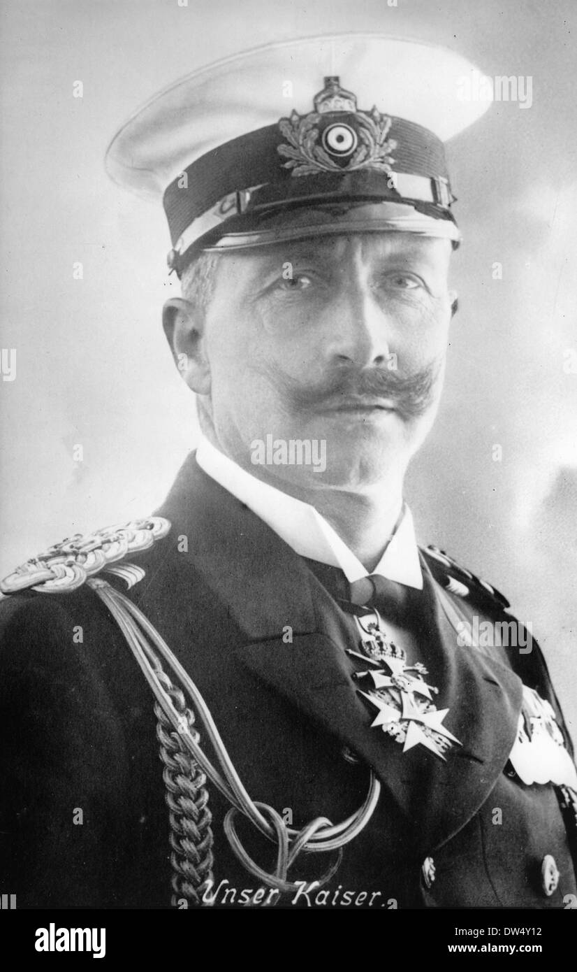 Il Kaiser Guglielmo II (1859-1941), ultimo imperatore tedesco su una cartolina in circa 1900 Foto Stock