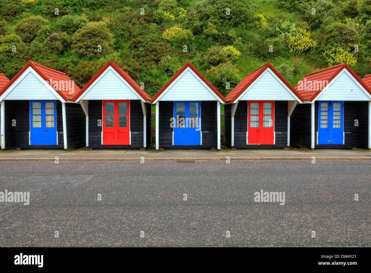 Cabine sulla spiaggia, Bournemouth Dorset Foto Stock