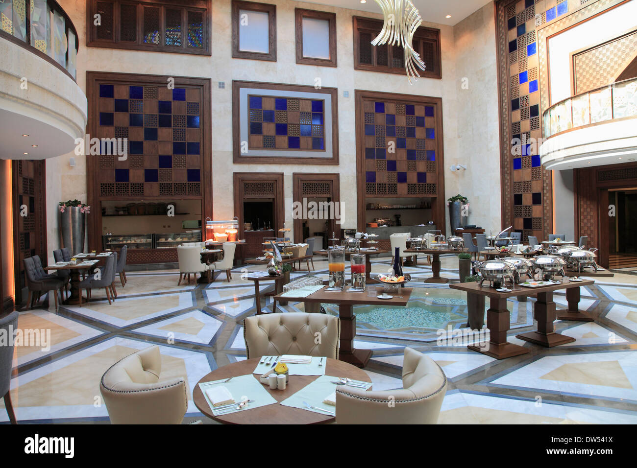 Il Qatar Doha, Souq Waqif, Al Bidda Boutique Hotel, interna Foto Stock