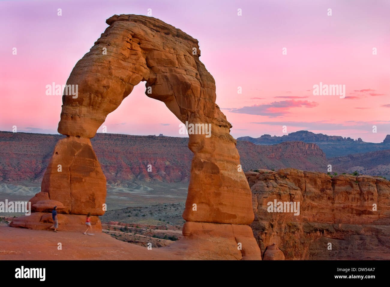 Delicate Arch, Arches National Park, Utah, Stati Uniti d'America Foto Stock