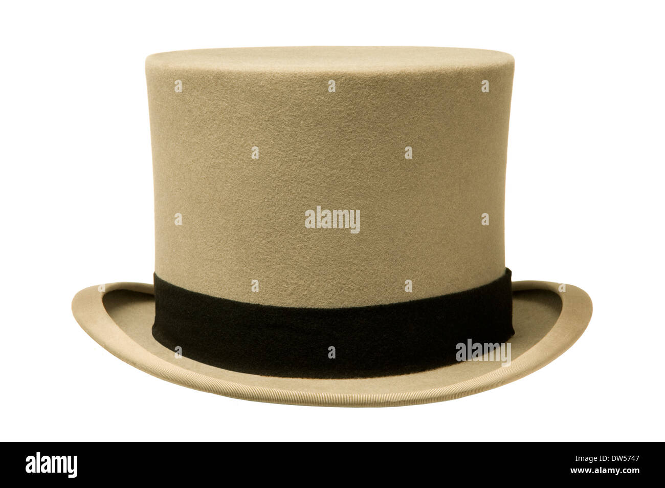 Grigio Vintage top hat contro uno sfondo bianco Foto Stock