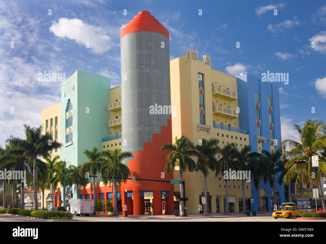 Art Deco di South Beach, Miami, Florida, Stati Uniti d'America Foto Stock