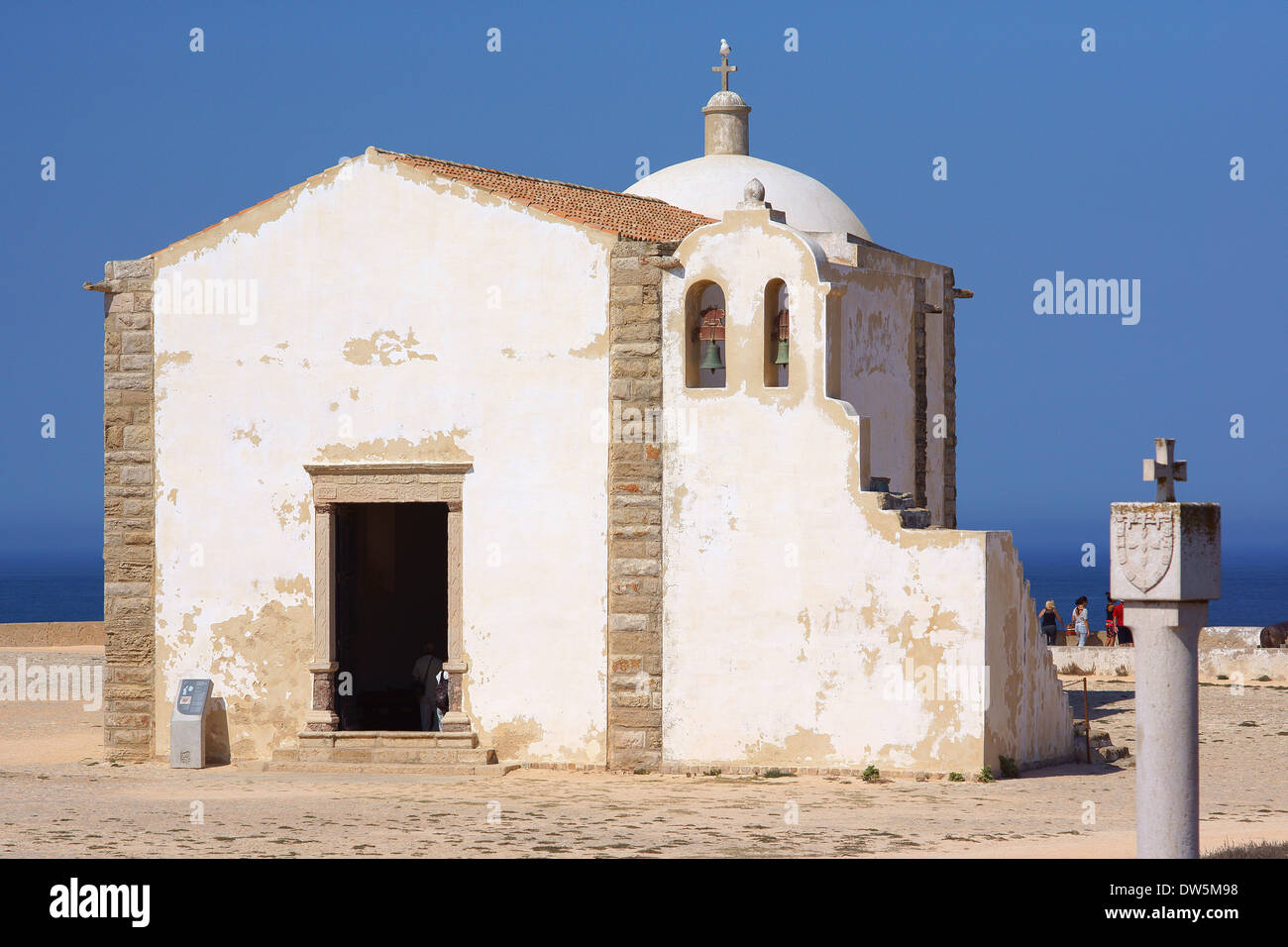 Fortezza di Sagres chiesa Algarve Portogallo Foto Stock