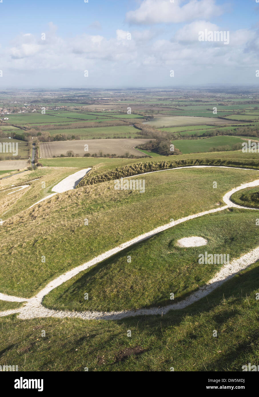 Uffington White Horse, Oxfordshire, England, Regno Unito Foto Stock