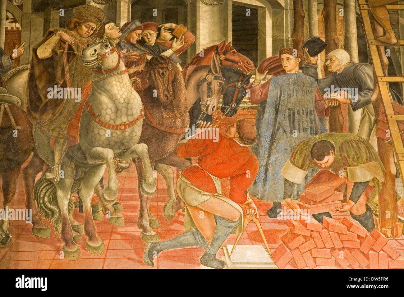 L'Europa, Italia, Toscana, Siena, santa maria della scala, pellegrinaio, affreschi di Domenico di Bartolo Foto Stock
