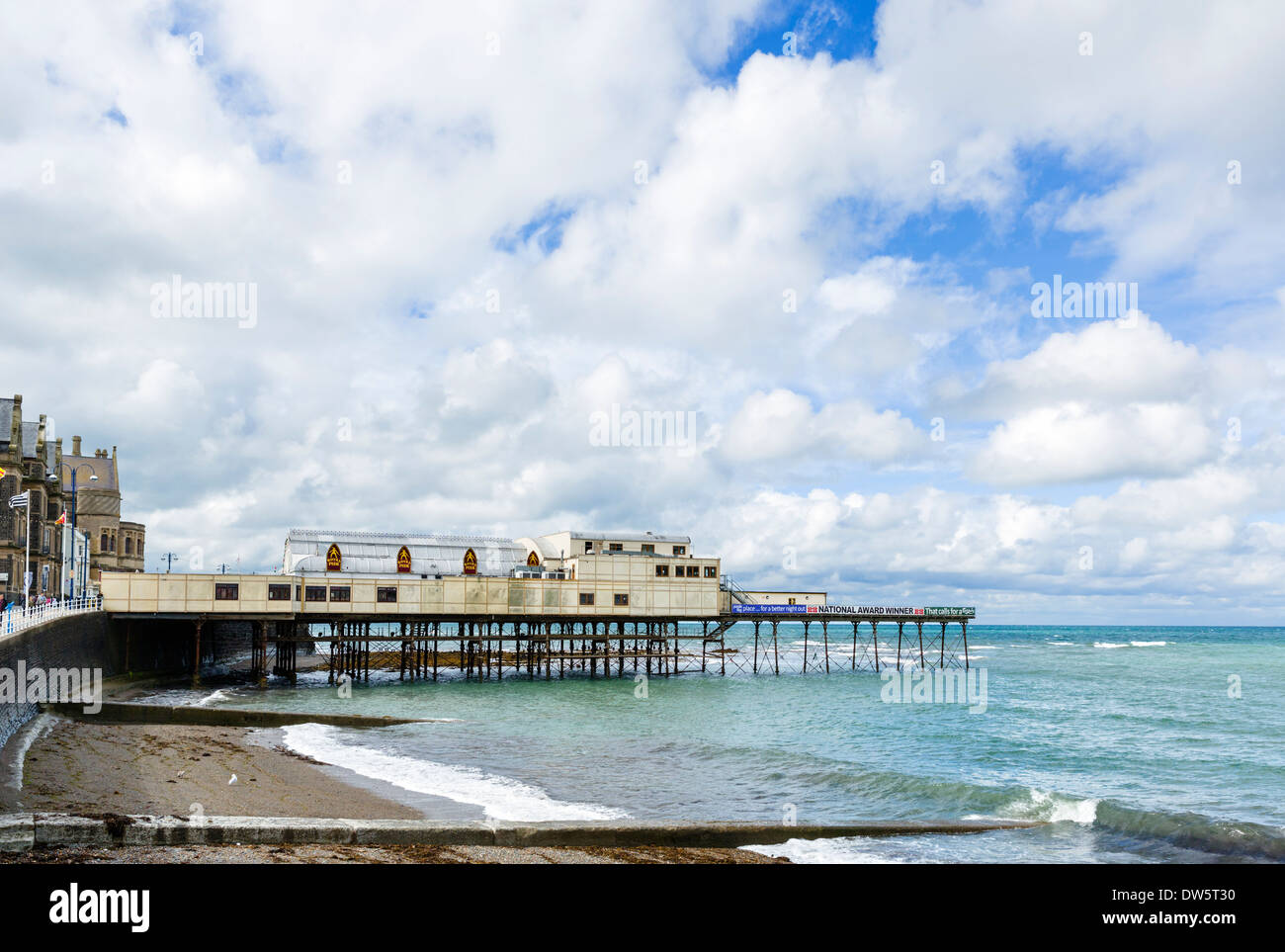 Il Royal Pier a Aberystwyth, Ceredigion, Wales, Regno Unito Foto Stock