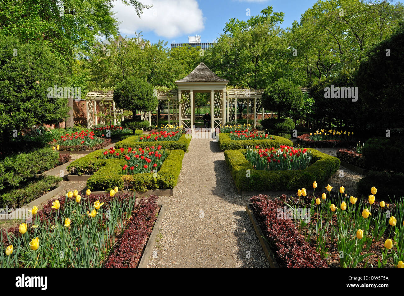 Xviii secolo Giardino dell'indipendenza storico Parco Nazionale di Philadelphia, Pennsylvania. Foto Stock