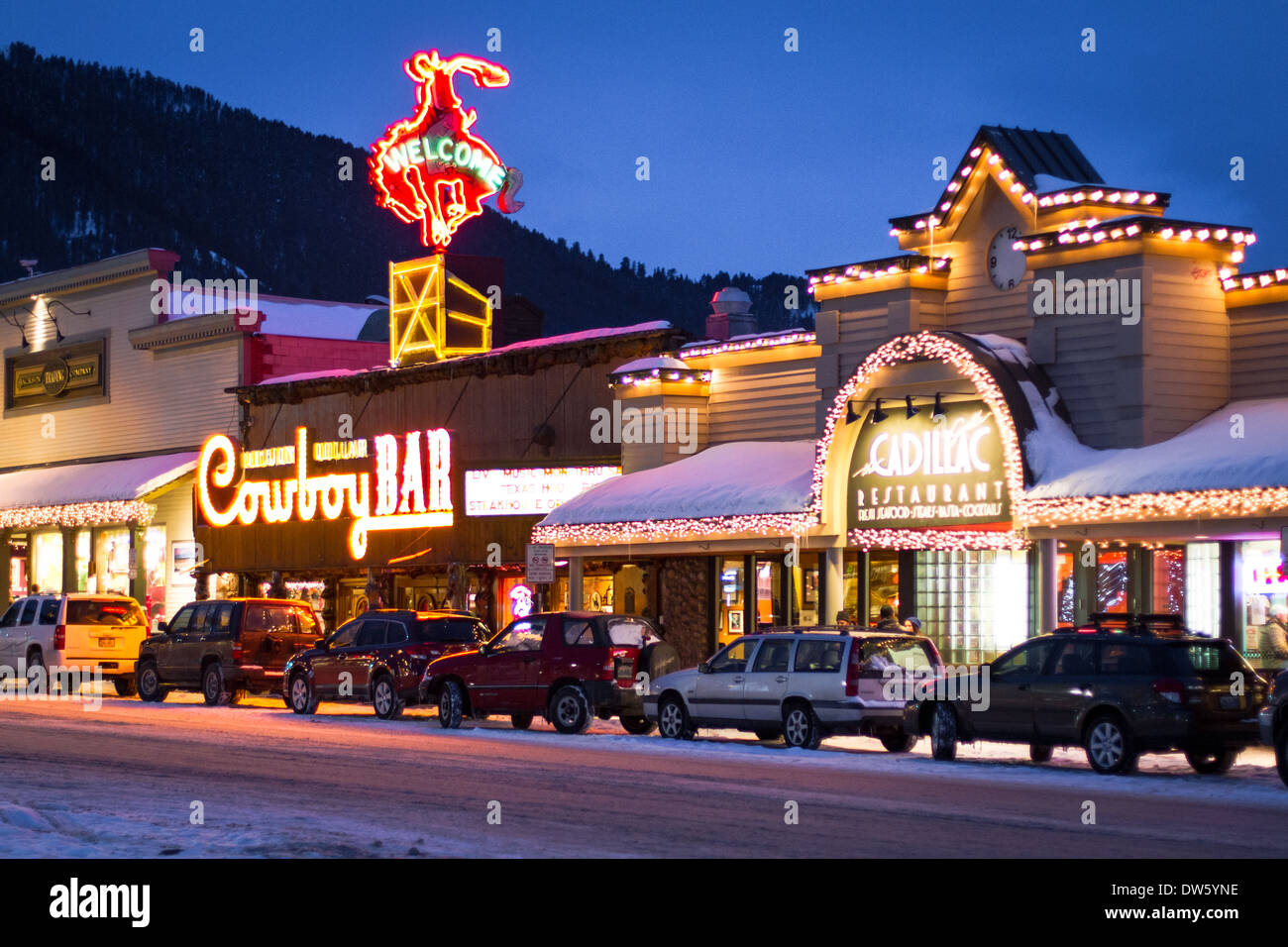 Famoso 'Million Dollar Cowboy Bar', Jackson Hole, Wyoming Foto Stock