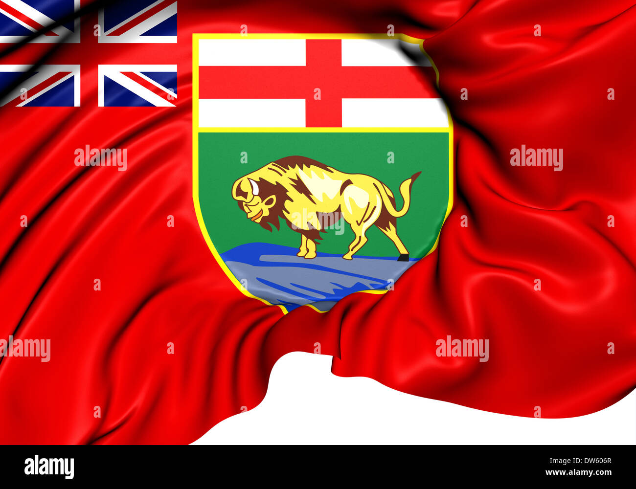 Bandiera di Manitoba in Canada. Close up. Foto Stock