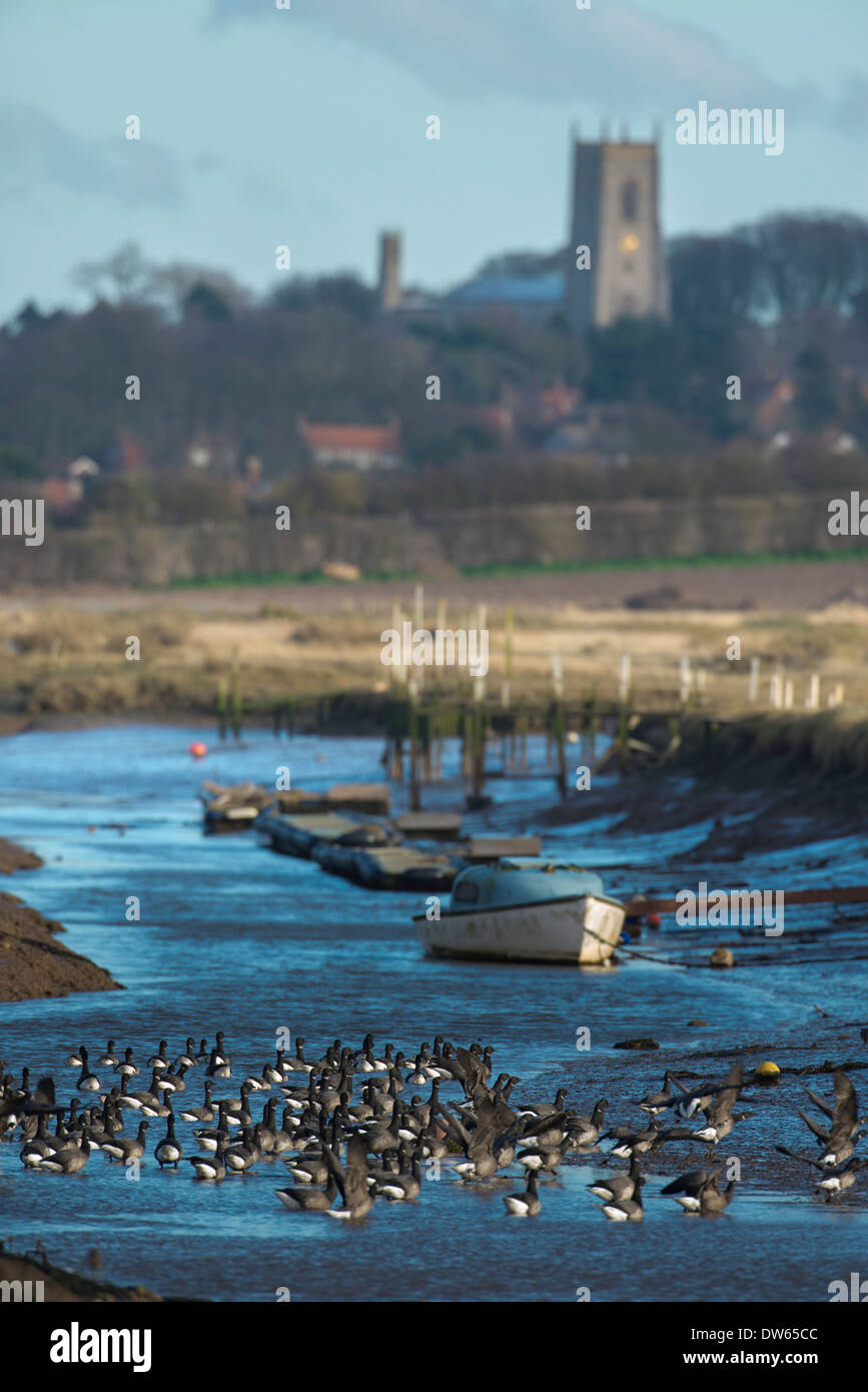 Morston creek guardando verso Blakeney, Foto Stock