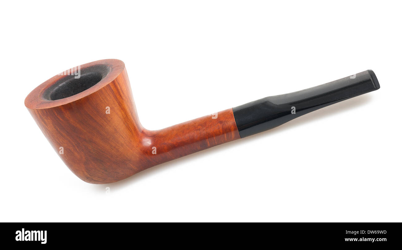 Tubo di tabacco isolato su bianco Foto Stock