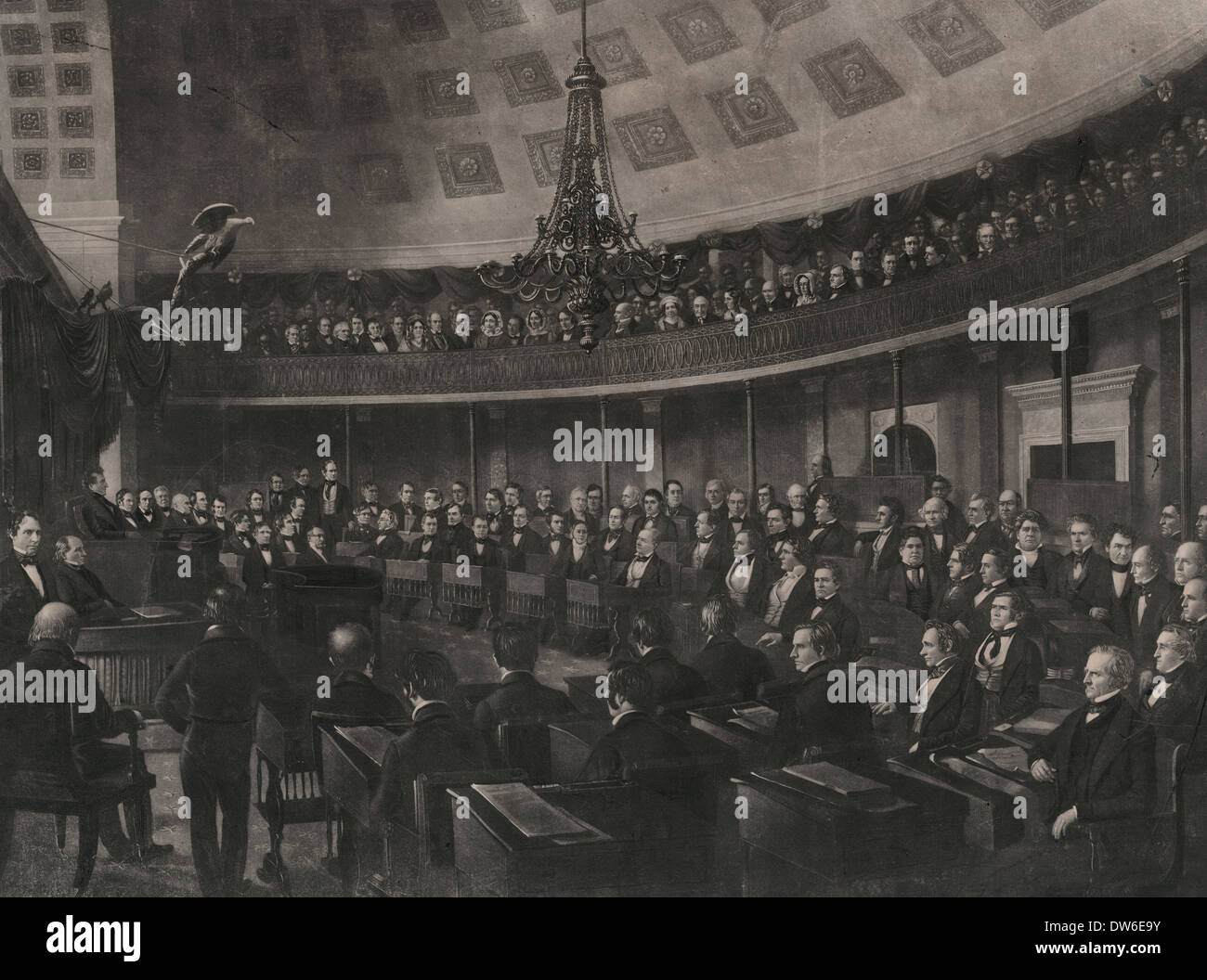 Negli Stati Uniti la camera del Senato, circa 1849 Foto Stock