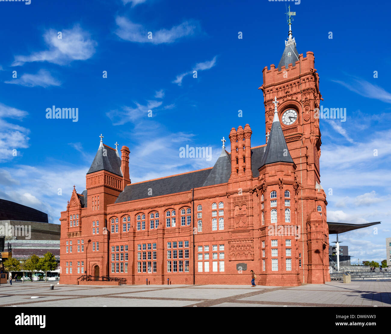 Lo storico Edificio Pierhead della National Assembly for Wales, la Baia di Cardiff, Cardiff, South Glamorgan, Wales, Regno Unito Foto Stock