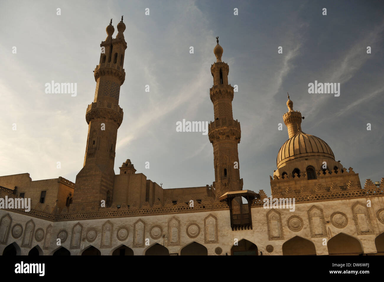 La moschea di al-Azhar del Cairo, Egitto. Foto Stock