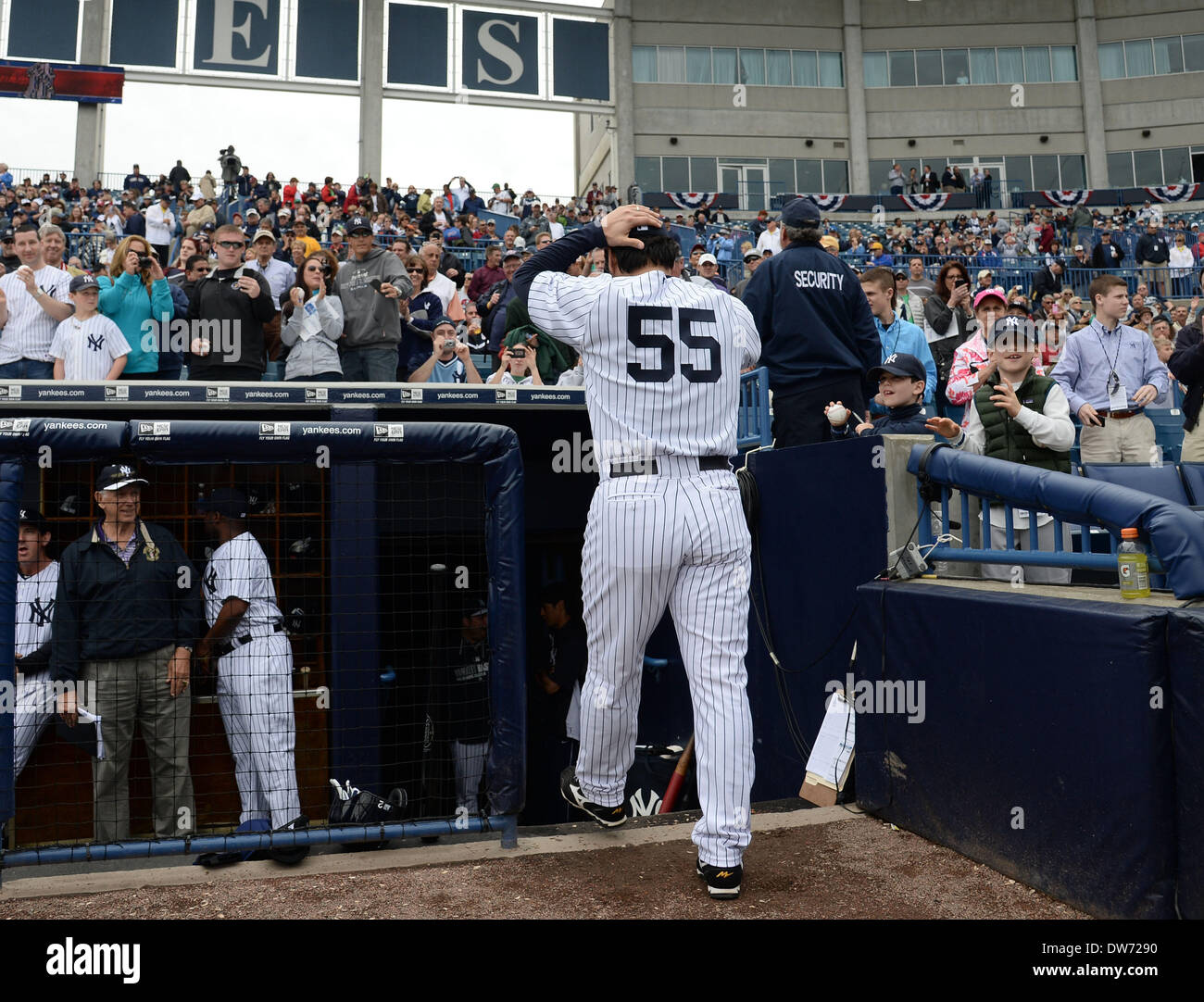 Febbraio 27, 2014 - MLB : New York Yankees spring training baseball gioco a Tampa, Florida, Stati Uniti. © AFLO/Alamy Live News Foto Stock