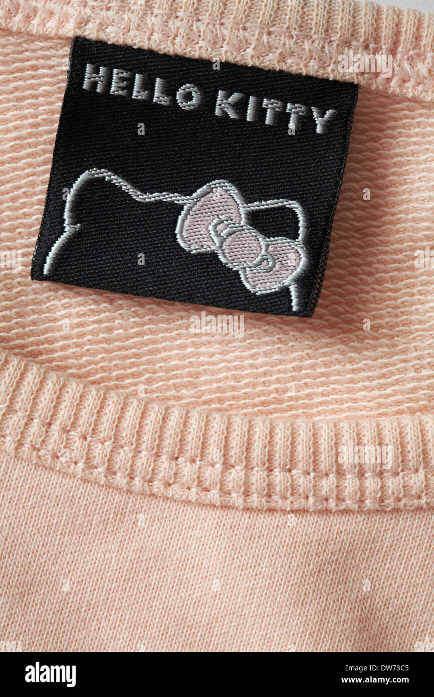 Hello kitty etichetta in abbigliamento Foto Stock