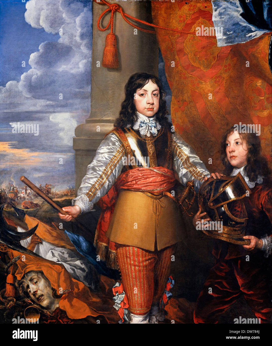 William Dobson, Carlo II, 1630 - 1685. Re di Scozia, 1649 - 1685. Re di Inghilterra e Irlanda 1660 - 1685 1642 olio su tela. Foto Stock