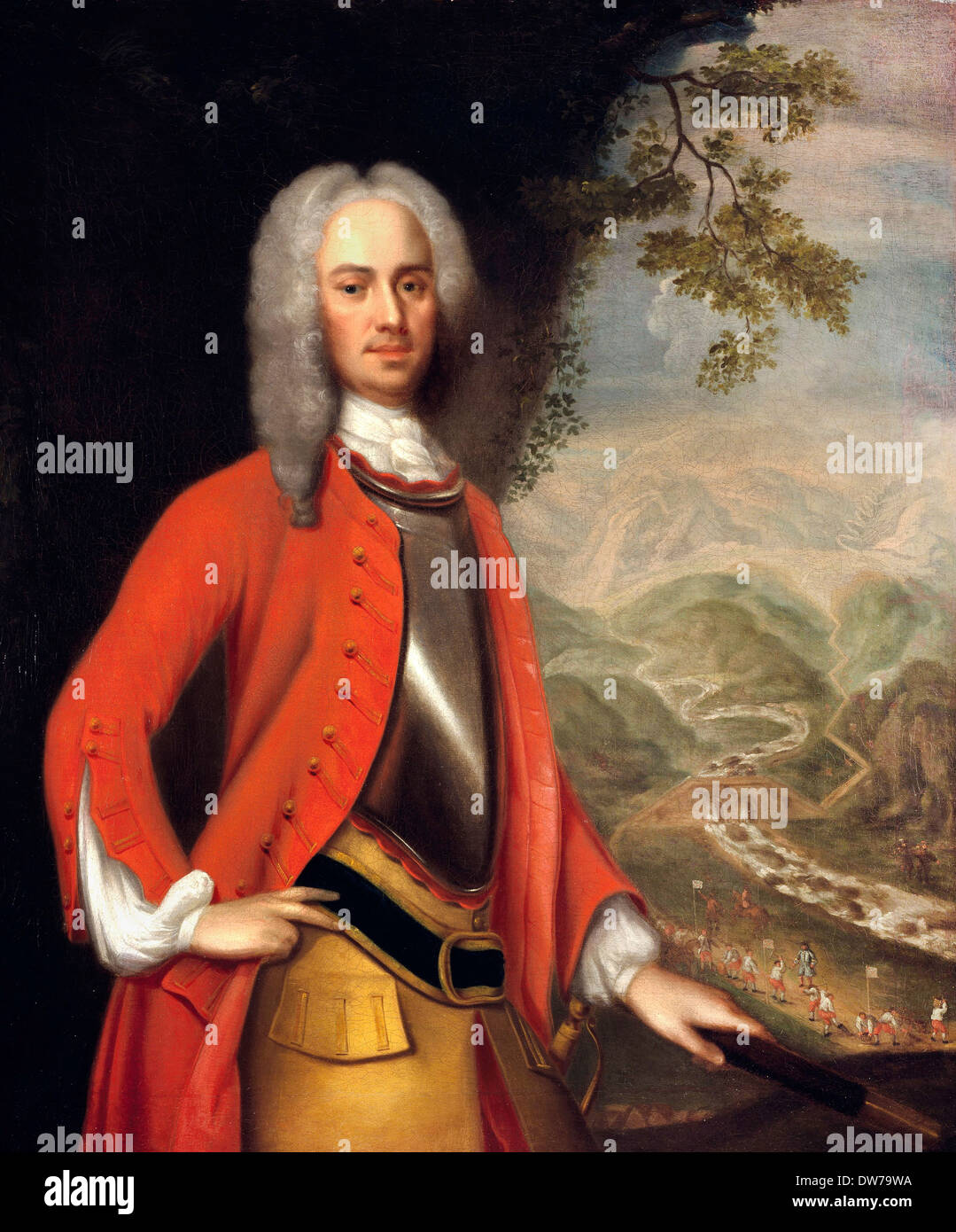 Attribuito a Johan van Diest, Field-Marshal George Wade, 1673 - 1748. Il comandante in capo in Scozia 1731 olio su tela. Foto Stock