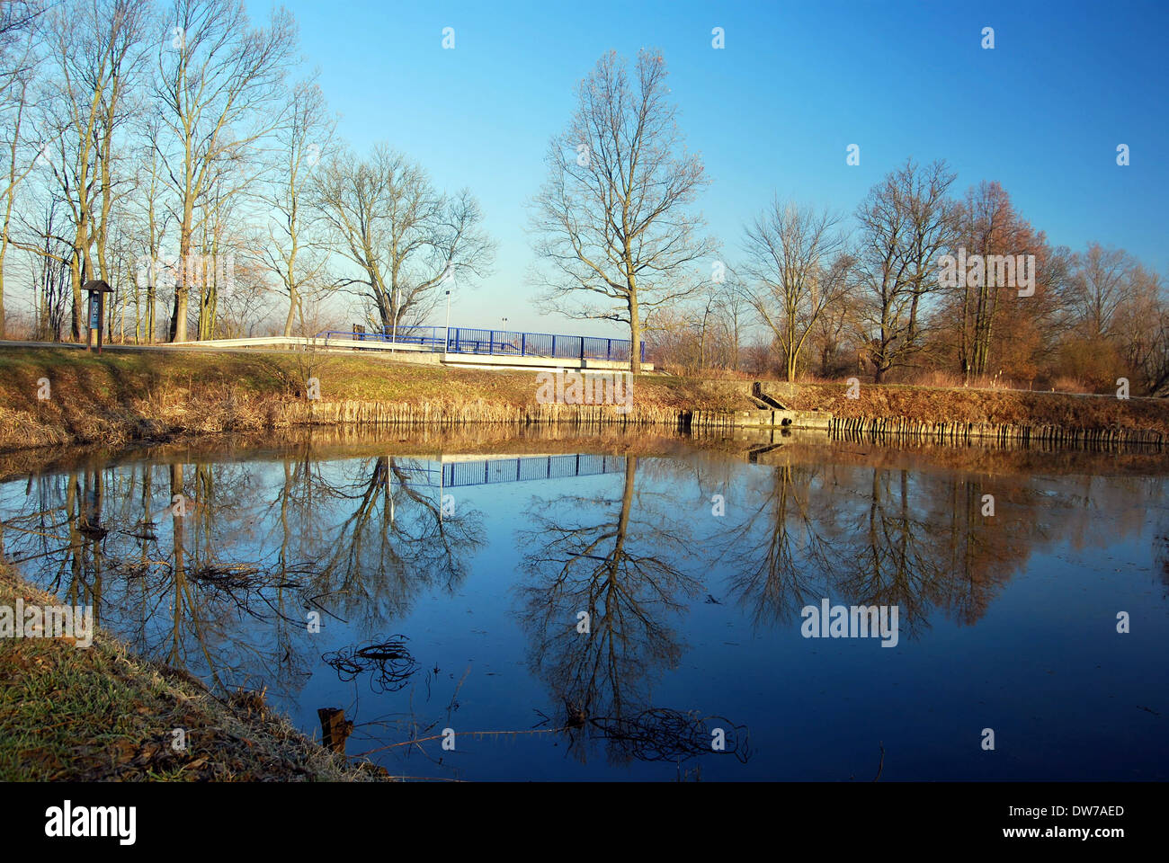 Stagno su primi-molla Poodri CHKO paesaggio vicino Jistebnik Foto Stock