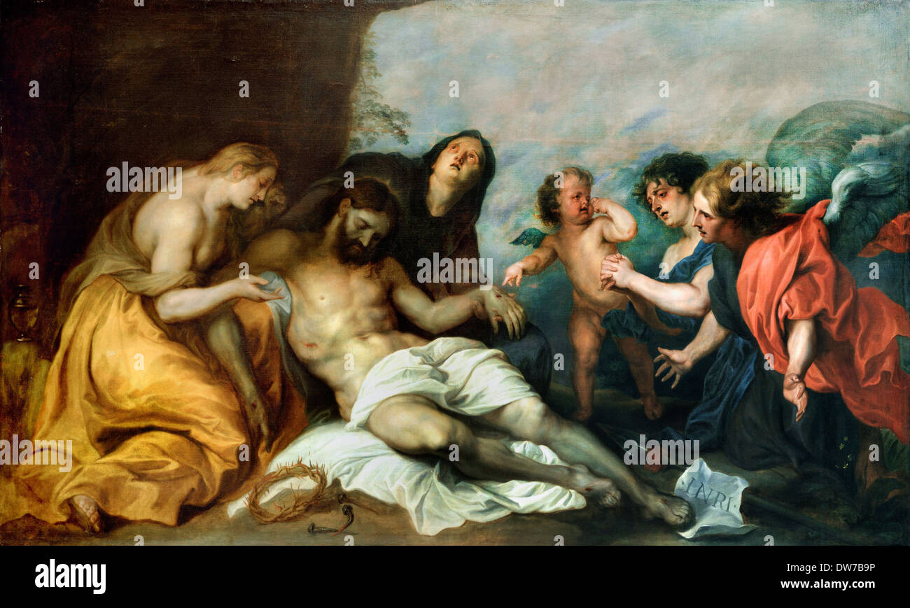 Anthony van Dyck, Compianto sul Cristo morto 1634-1640 Olio su tela. Museo delle Belle Arti di Bilbao, Bilbao, Spagna. Foto Stock