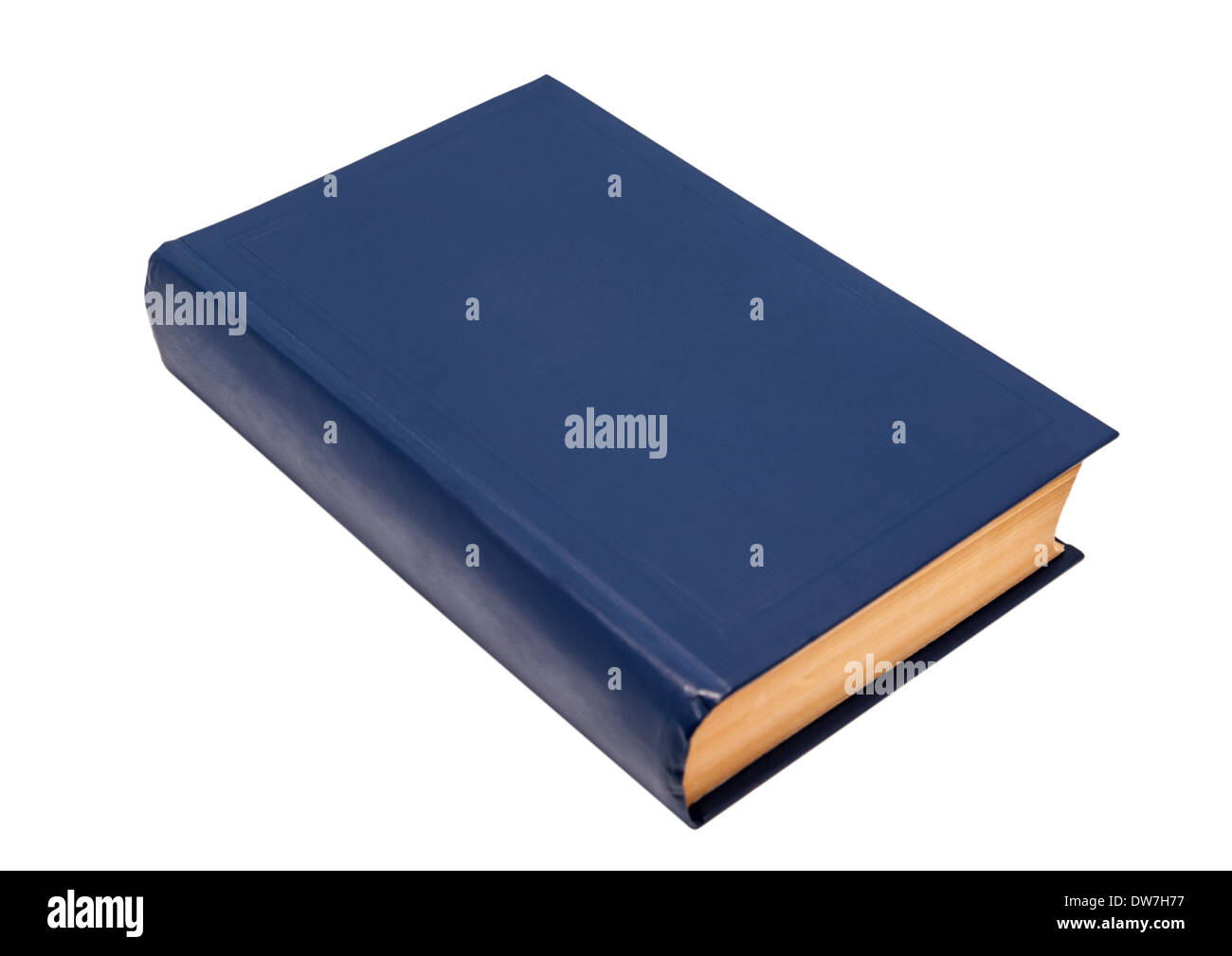 Blu vuota per la copertina del libro pronto per il testo isolato su sfondo bianco Foto Stock