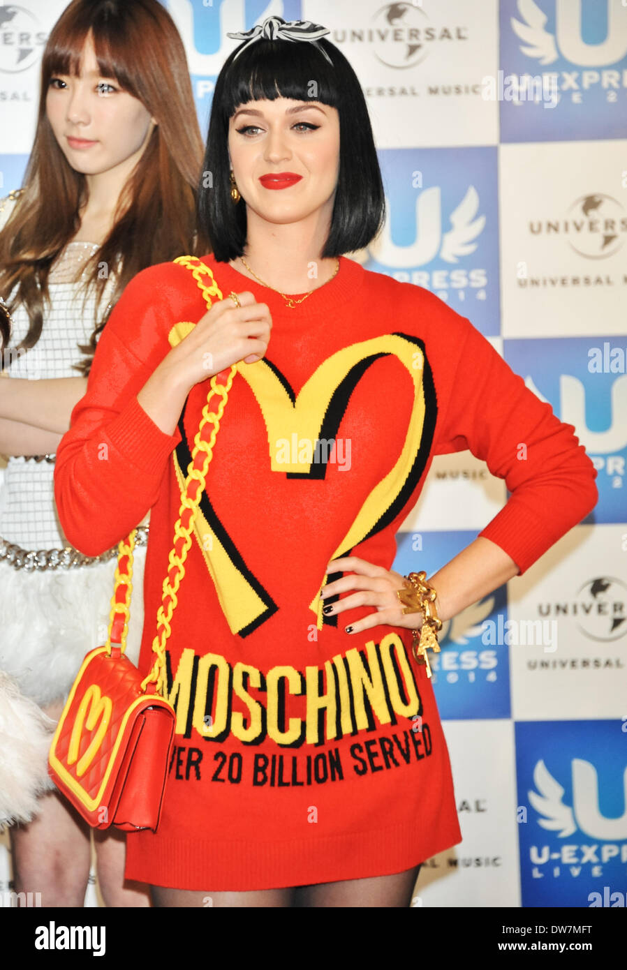 Katy Perry, Mar 02, 2014 : Saitama, Giappone : cantante Katy Perry assiste l'U-Express Live 2014 conferenza stampa a Saitama Super Arena nella prefettura di Saitama, Giappone, il 2 marzo 2014. Credito: Aflo Co. Ltd./Alamy Live News Foto Stock
